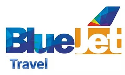 photo of blue jet travel