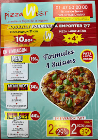 Menu West Pizza Ville D’avray 92410 Page 1