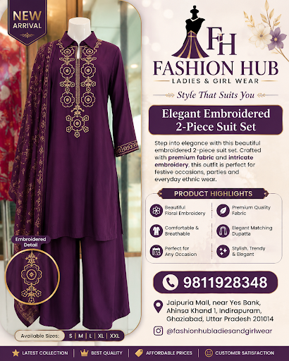 Elevate your ethnic wardrobe with this elegant deep plum suit set, featuring intricate gold flora…