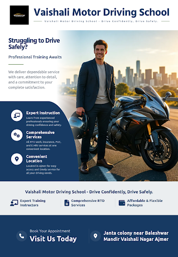Vaishali Motor Driving School provides professional motor driving training with experienced instr… post image