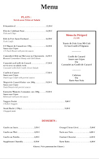 Menu Brasserie Le Theolithique Page 1