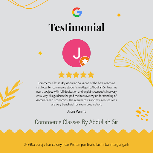 Jatin Verma, a satisfied student, shares his exceptional experience with Commerce Classes By Abdu… post image