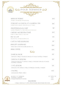Menu Aux Bouchées d'Or Page 2
