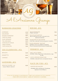 Menu Restaurant Auberge à l'Ancienne Grange Page 4
