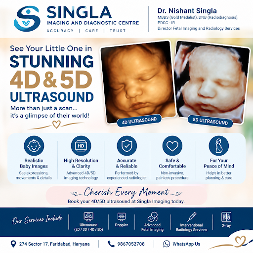 Experience advanced pregnancy imaging with state of the art 5D scans at Singla Imaging & Diagnost…