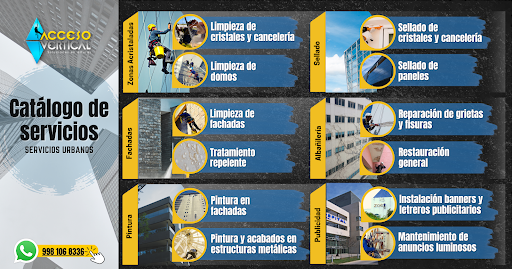 ACCESO VERTICAL- Servicios de alto riesgo, limpieza de cristales, pintura en fachadas.