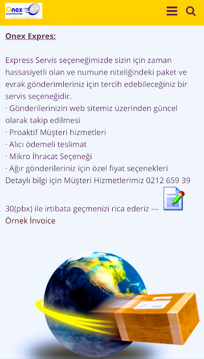 ONEX WORLDWİDE YURT DIŞI KARGO KURYE