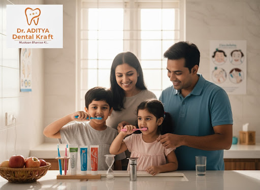 Healthy, cavity-free smiles start with simple daily habits. At Dr. Aditya Dental Kraft, a trusted… post image