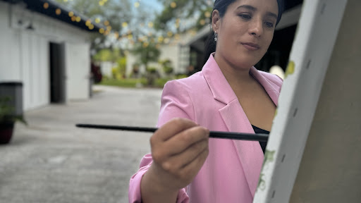 Live Wedding Painting by Lorena Greer Art