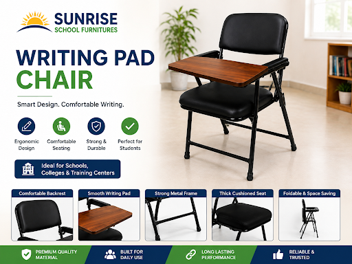 Premium quality Writing Pad Chair designed for schools, colleges, coaching centres and training i… post image