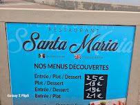 Menu Santa Maria Page 1