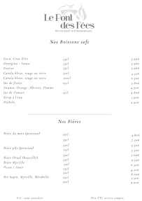 Menu Restaurant Le Pont des Fées Page 2