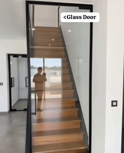 Elegant Toughened Glass Staircase Partition with Door by Golden Labour Group transfor your home o…