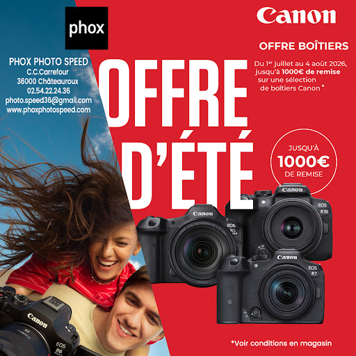 Cet été, saisissez l’opportunité de vous équiper avec les boîtiers hybrides Canon ! Profitez d’une remise immédiate pouvant atteindre 1000€ sur une sélection de modèles, du 1er juillet au 4 août 2026. Immortalisez vos plus beaux moments avec la qualité professionnelle qu’offre Canon. Rendez-vous en magasin pour découvrir notre sélection et bénéficier de cette offre exceptionnelle. N’attendez plus pour capturer l’été en grand !