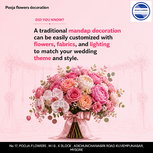 Pooja flowers decoration specializes in wedding mandap decoration featuring exquisite flower garl… post image