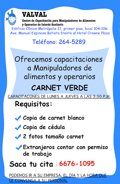 Carnet Verde Valval Capacitaciones Distrito De Panama Panama 507 264 5289