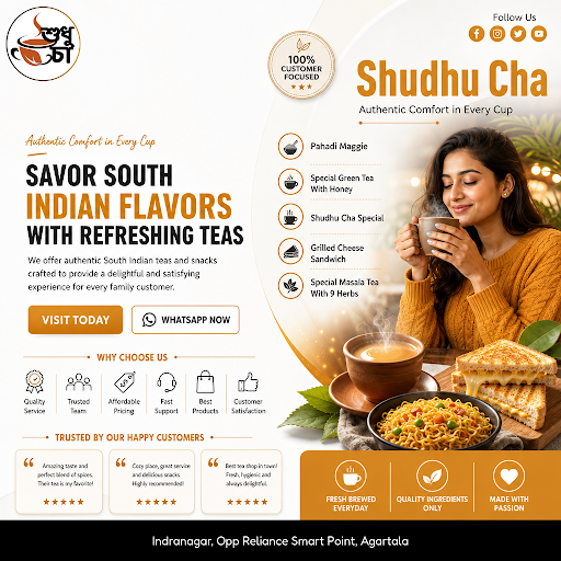 Discover the rich flavors of tea at Shudhu Cha, featuring our Special Masala Tea with 9 herbs, al… post image