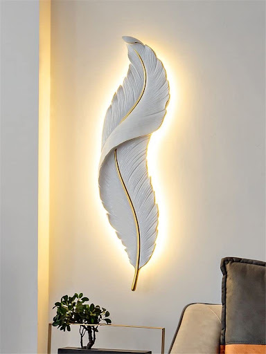 This Led Wall Sconce for Bedroom Luxury White Best Living Room Light Fixture Modern Feather Desig… post image