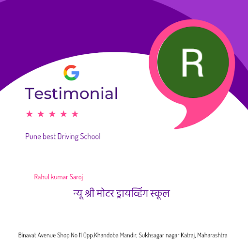 Rahul's exceptional experience with न्यू श्री मोटर ड्रायव्हिंग स्कूल in Sukhsagar nagar Katraj! H… post image
