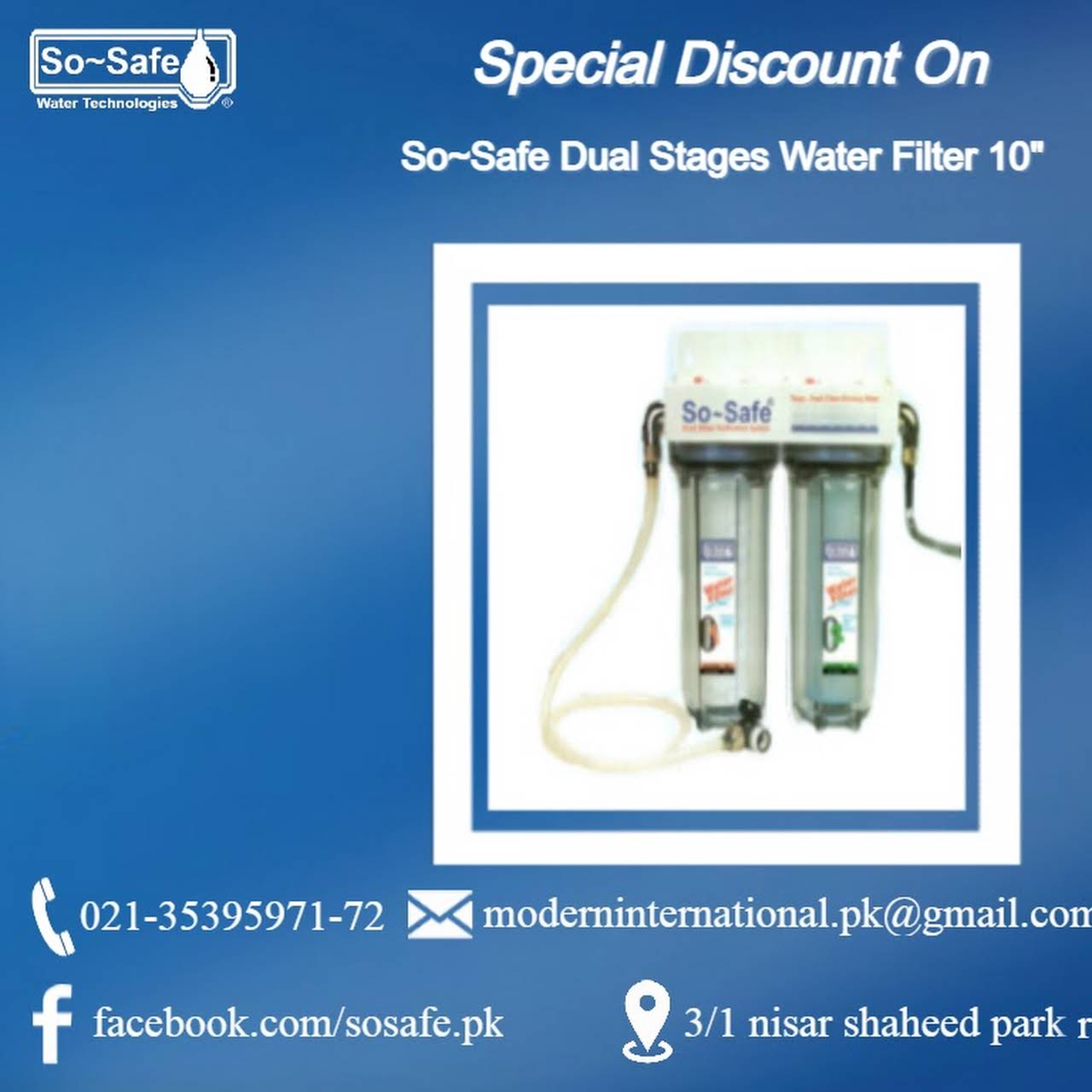 SoSafe Water Filter Water Treatment Plant in Karachi