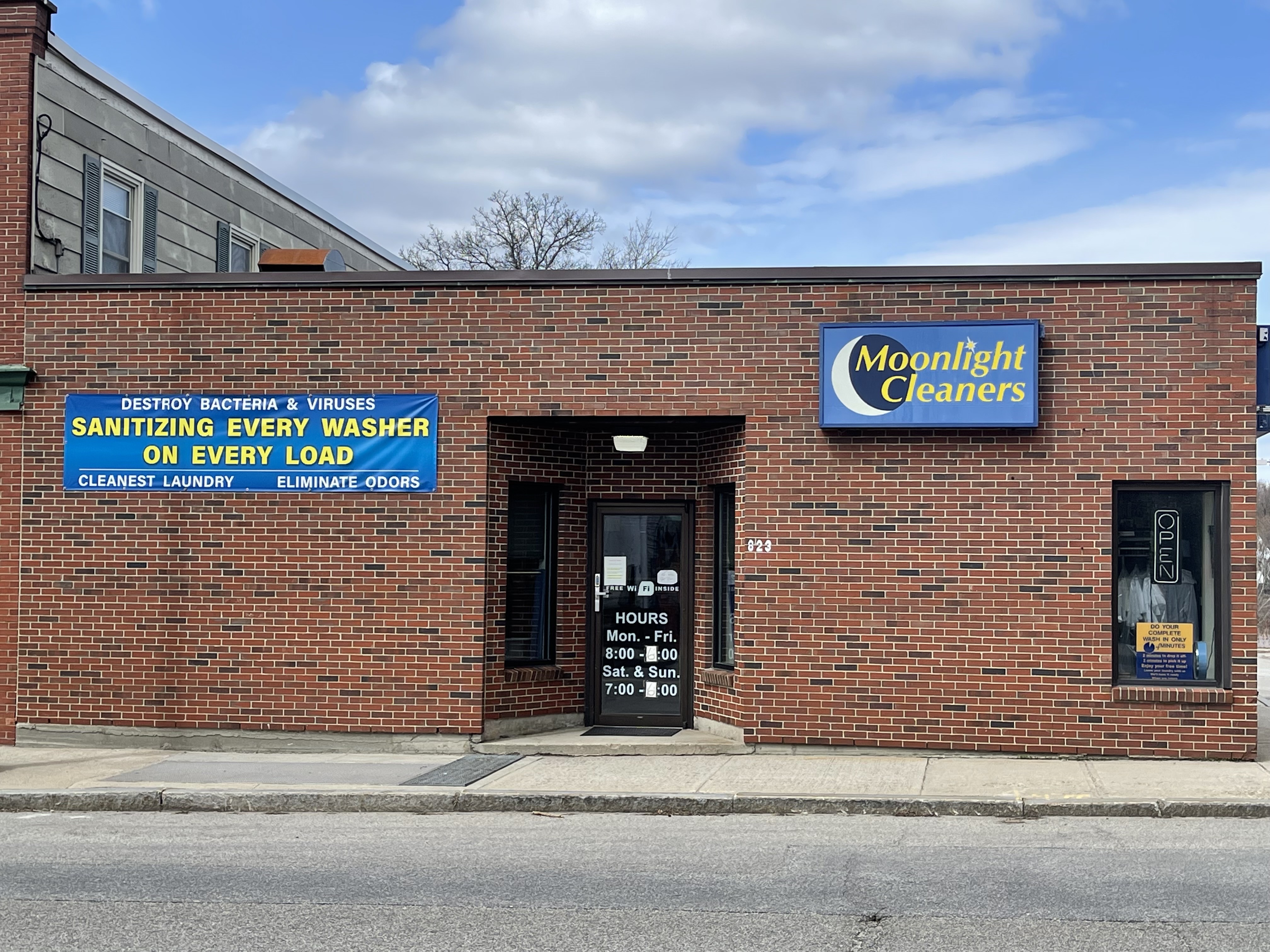 Clean laundry equipment at Moonlight Cleaners in Westbrook, ME