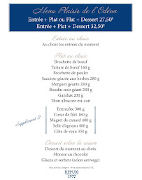 Menu Restaurant L'Odéon Page 2