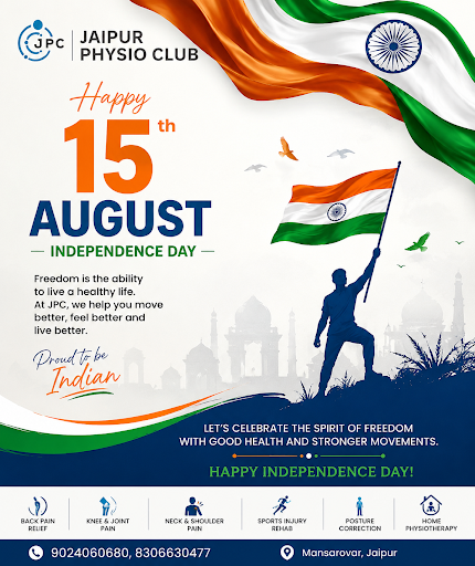 Jaipur Physio Club (JPC) wishes everyone a very Happy Independence Day! 🇮🇳 post image