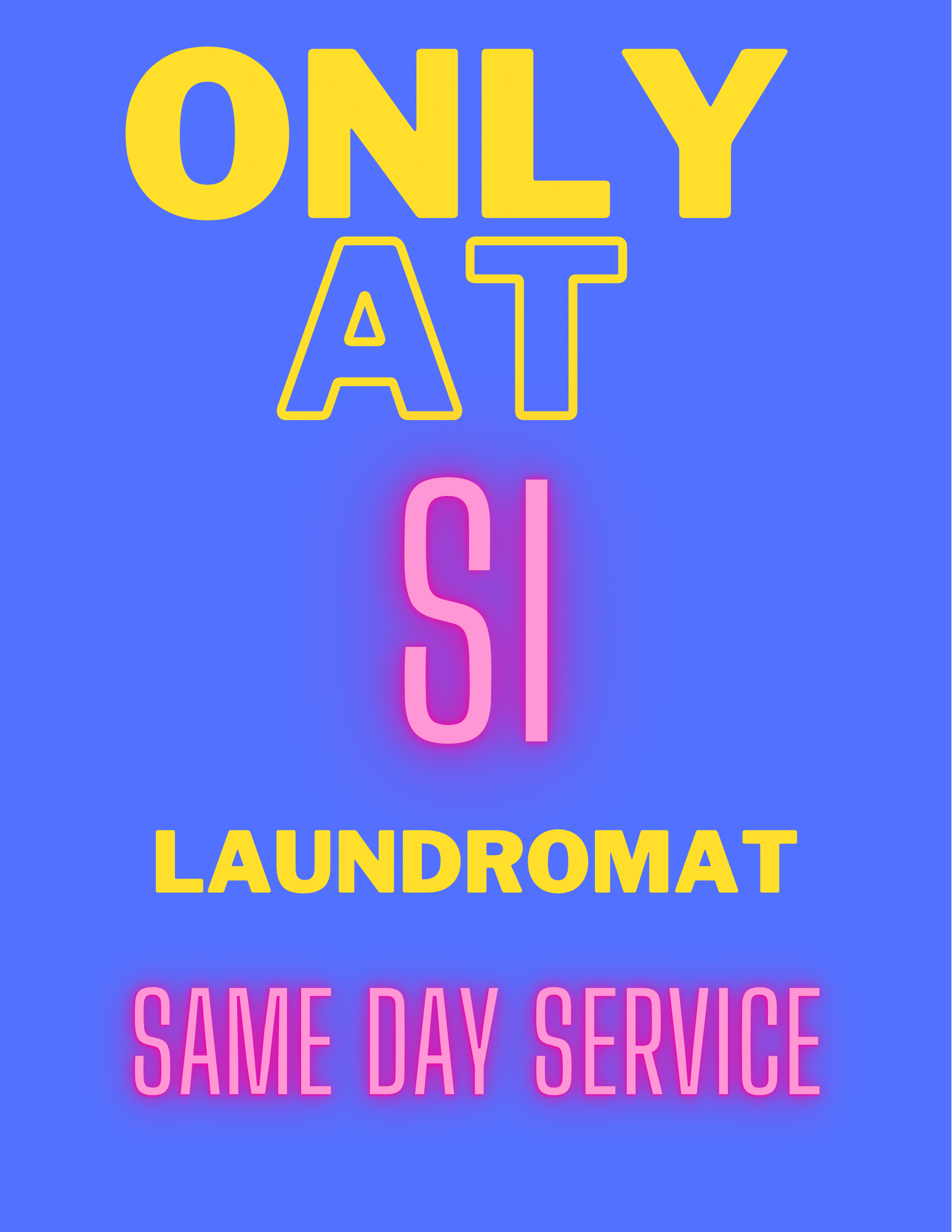 Si Laundromat storefront and entrance in Brooklyn