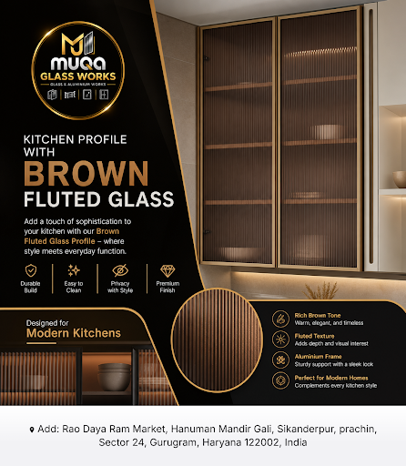 Discover premium kitchen profiles with brown fluted glass at MUQA GLASS WORKS, perfect for enhanc… post image