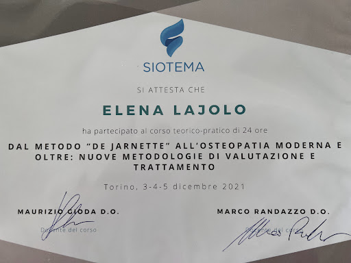 Osteopata Dott.ssa Elena Lajolo | Cirié - Torino - Rocca Canavese - Thumbnail