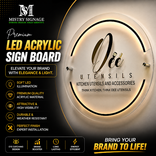 Premium LED Acrylic Sign Board Mistry Signage post image