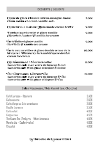 Menu Restaurant la Broche de Leonard Page 4