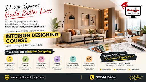 Looking to build a career in Interior Designing? Join the Interior Designing Course at WALKIN EDU… post image