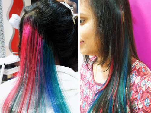 #Highlights with Vibrant Colors. Multiple color shades made the magic. Call us for FREE Hair Colo… post image