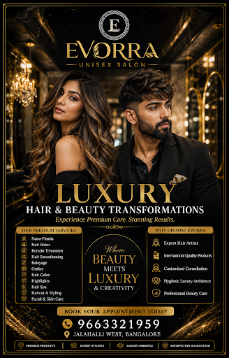 ✨ Premium Hair & Beauty Transformations at EVORRA Unisex Salon post image