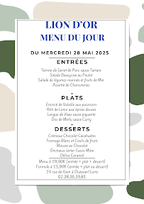 Menu Le Lion d'Or Page 1