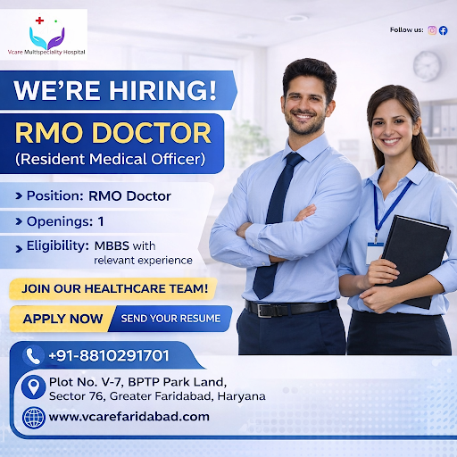 Vcare Multispeciality Hospital, one of the best hospitals in Faridabad, is currently urgently hir…