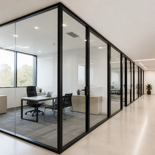 Upgrade your space with elegant glass partitions from S R ALLUMINIUM, Bopal, Ahmedabad. We design… post image
