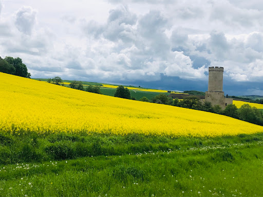 Blick auf Burgschwalbach und die Burg Hohlenfels