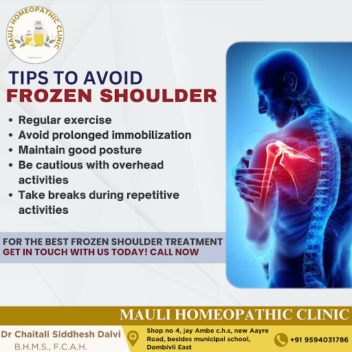 Avoid frozen shoulder with these tips: keep your shoulder moving with regular stretches, avoid pr…