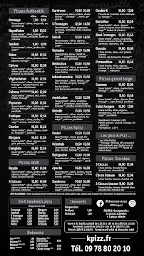 Menu KPIZZ Lagord Page 1