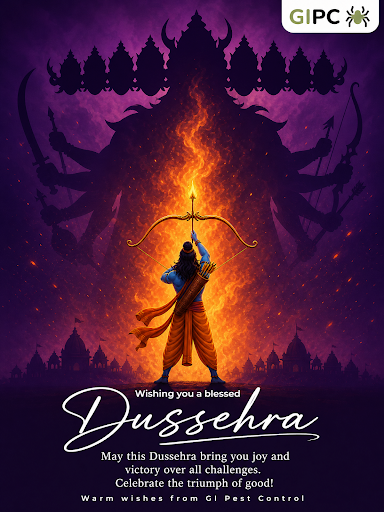 Happy Dussehra from all of us at GI Pest Control in Bengaluru! As we celebrate the triumph of goo… post image
