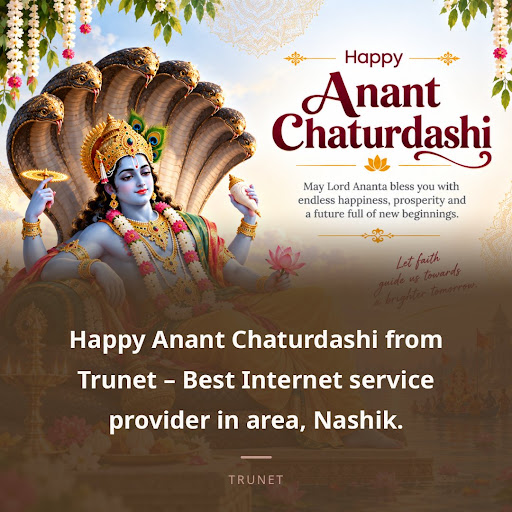 Happy Anant Chaturdashi from Trunet – Best Internet service provider in area, Nashik.