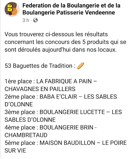 Photo 1 - La Fabrique à Pain Boulangerie-Pâtisserie à Chavagnes en Paillers