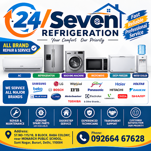 24/Seven Refrigeration is a trusted home appliance repair and service provider in Sant Nagar, Bur… post image