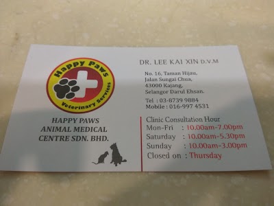 Happy Paws Animal Medical Centre Kuala Langat Selangor 60 3 8739 9884