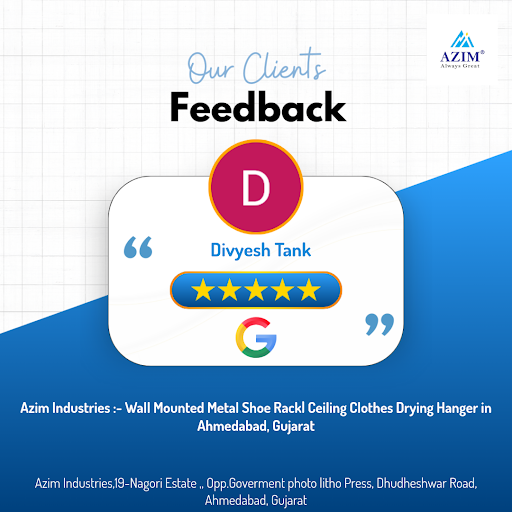 Divyesh from Ahmedabad gives a 5-star rating for the exceptional service at Azim Industries, a re…