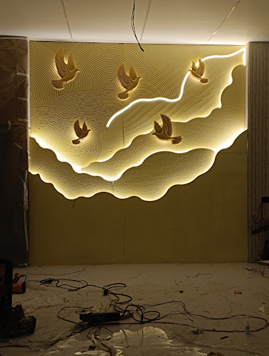 Teak Stone Luxury Wall Art – Installed in Bangalore ✨ post image