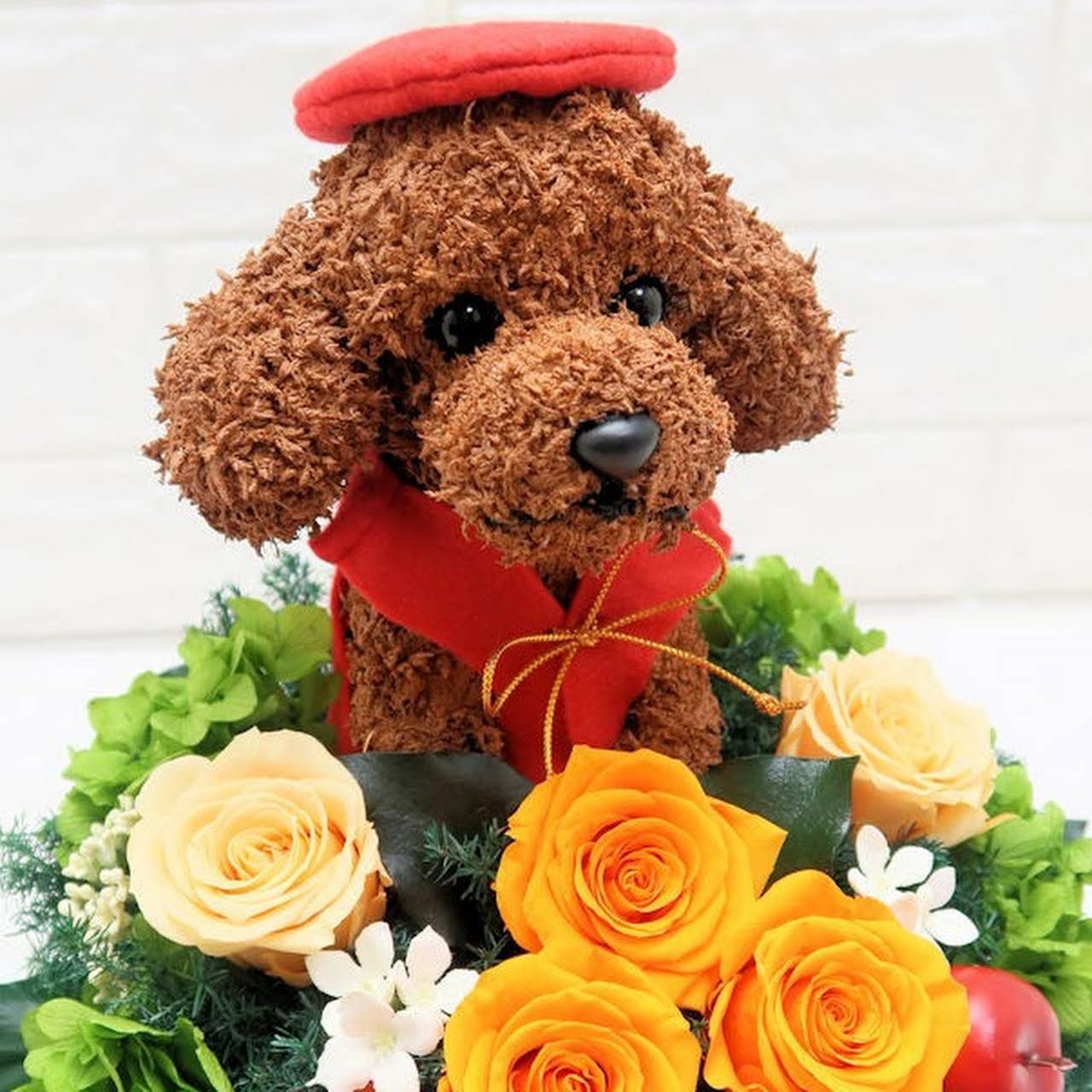 アトリエ花倶楽部 プリザーブドフラワー犬 プリザーブドフラワー猫 動物トピアリーフラワーギフト