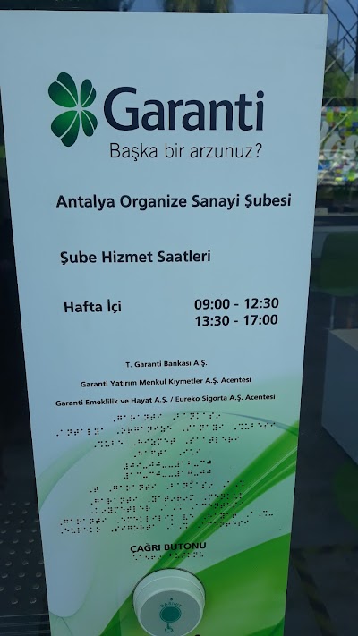 Garanti BBVA Antalya Organize Sanayi Şubesi